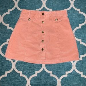 Coral Corduroy Skirt